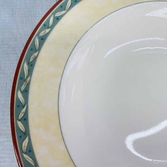 PTS international Interiors PROVENCE Fruit Leave Porcelain  Rim Soup Bowl Set 4 - Picture 15 of 16
